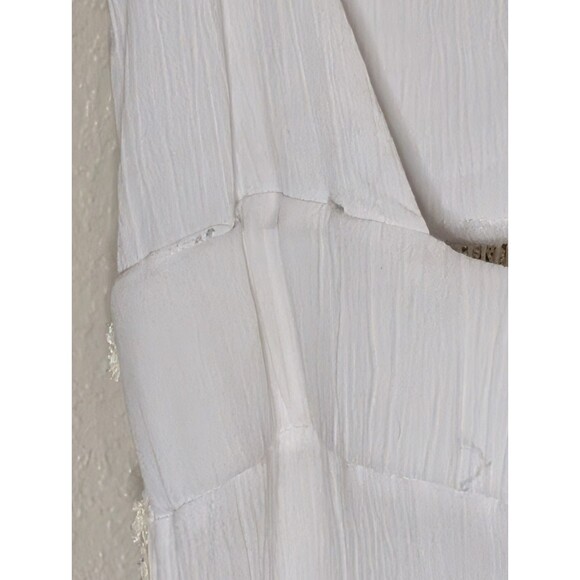 ASOS White Boho Maxi Dress 4 Cowrie Shell Lace Up Beach Cover Up Viscose - Picture 4 of 12